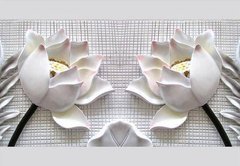 3D Фотообои Барельеф: два белых тюльпаны Артикул dec_3001