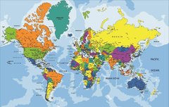 Фотообои Географическая карта мира Артикул 20735