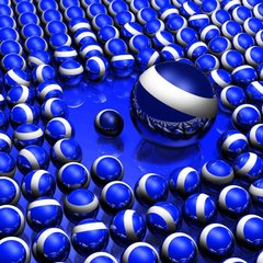 3D Фотообои Сине-белые шары Артикул 22479