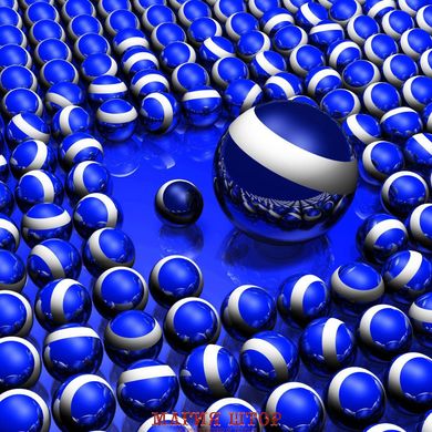3D Фотообои Сине-белые шары Артикул 22479
