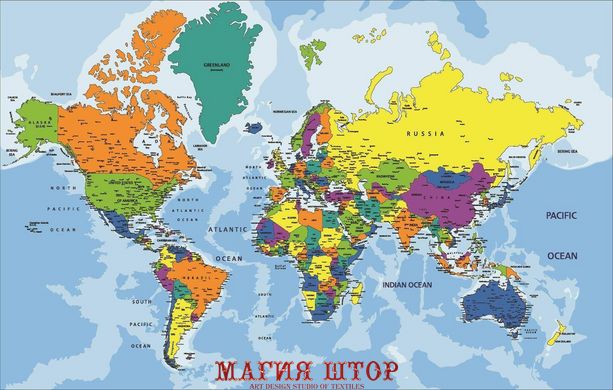 Фотообои Географическая карта мира Артикул 20735