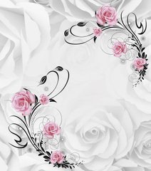 3D Фотообои Розовые розы Артикул 36802