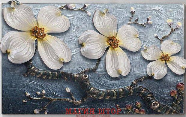 3D Фотообои Барельеф: драгоценные цветы Артикул dec_3075