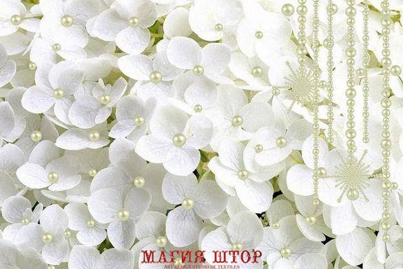 3D Фотообои Белые цветы с бусинками Артикул dec-185