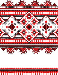 Фотообои Украинский орнамент в красно-черных цветах Артикул 17002