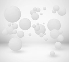 3D Фотообои Белые шары в невесомости Артикул 36404