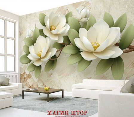 Фотообои Белые большие цветы Артикул dec-2025