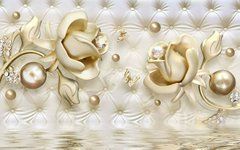 3D Фотообои Обивка с цветами Артикул 34210