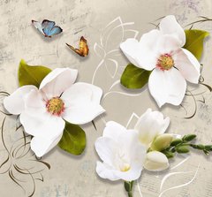 Фотообои Три белых цветка Артикул 32173