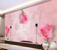 3D Фотообои Розовые розы Артикул dec_7845