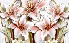 3D Фотообои Пять розовых лилий Артикул dec_3076