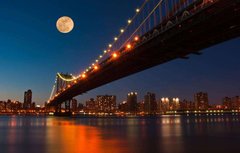 Фотообои Луна над Бруклинским мостом Артикул 3036
