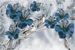 3D Фотообои Королевские синие лилии Артикул 36814_2