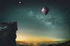 Фотообои Воздушный шар и звездное небо Артикул nfi_02088