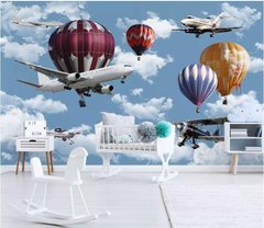 Фотообои Воздушные шары и модели самолетов Артикул dec-1368