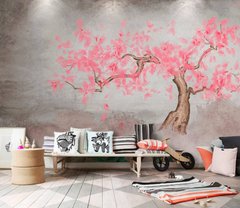 Фотообои Дерево с розовыми листьями Артикул dec_23008