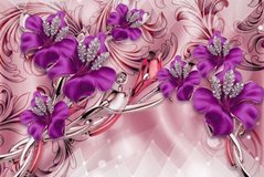 3D Фотообои Королевские фиолетовые лилии Артикул 36814_3