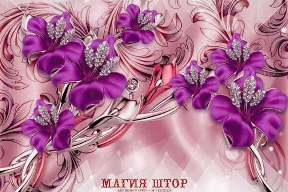 3D Фотообои Королевские фиолетовые лилии Артикул 36814_3