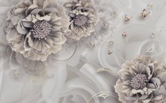3D Фотообои Цветы из ткани Артикул 34094