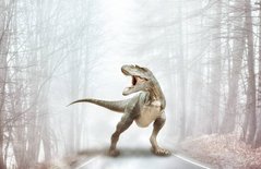 Фотообои Динозавр на дороге Артикул nfi_02140