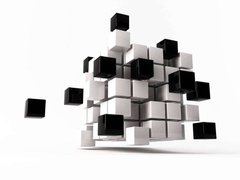 3D Фотообои Черные и белые кубы Артикул 15288