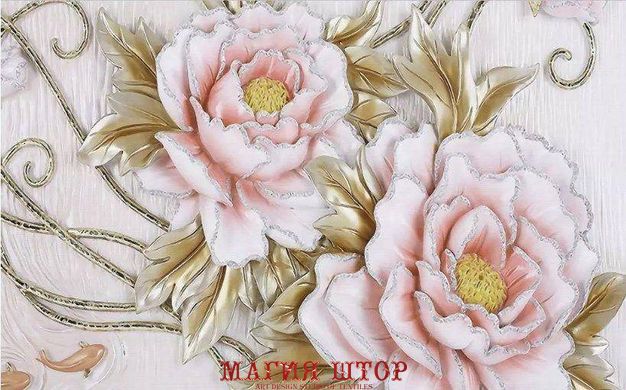 3D Фотообои Барельеф: цветы розового древовидного пиона Артикул dec_3026