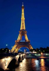 Фотообои Эйфелева башня в ночном Париже Артикул 3376