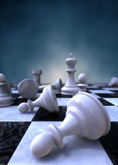 3D Фотообои Шахматы на шахматной доски Артикул 22412