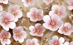 3D Фотообои 3d розовые цветы вишни Артикул dec_3006