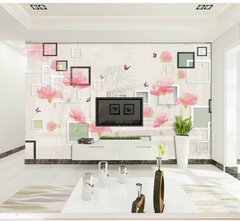 3D Фотообои Розовые цветы в коридоре Артикул dec_9928