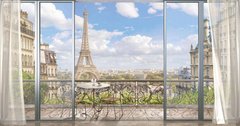 Фотообои Окно в Париж Артикул 31355
