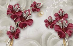 3D Фотообои Бардовые лилии Артикул 34995