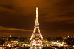 Фотообои Эйфелева башня - ночной Париж Артикул 3383