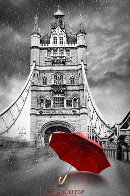 3D Фотообои Башня и красный зонт Артикул 37115