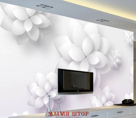 3D Фотообои Белые объемные цветы Артикул dec_8509