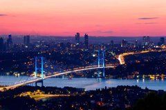 Фотообои Мост над ночным мегаполисом Артикул 3550