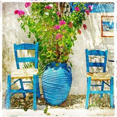 Фотообои Голубая ваза с цветами Артикул 2536