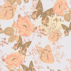 Фотообои винтажные бабочки и цветы Артикул 58_2