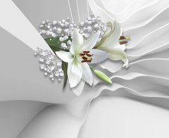 3D Фотообои Белая лилия Артикул 47763