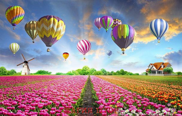 Фотообои Тюльпаны и воздушные шары Артикул 38618