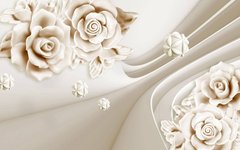 3D Фотообои Розы и шары в пространстве Артикул 35992