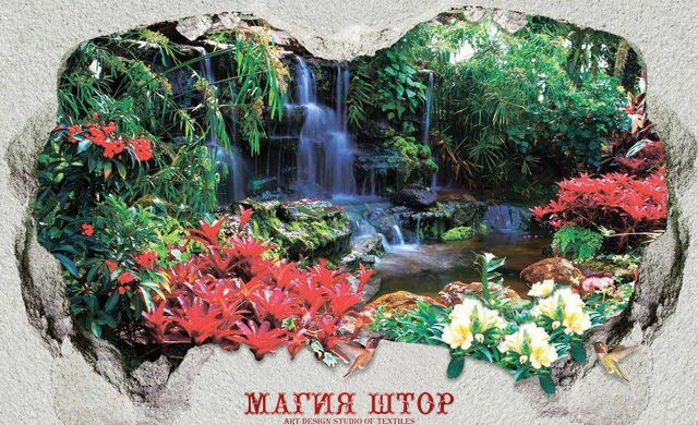 Фотообои Цветы у водопада Артикул 31756