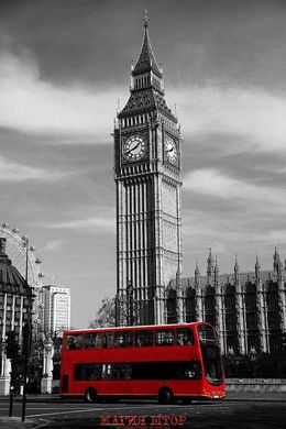 Фотообои Красный автобус Артикул 12149