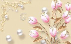 3D Фотообои Букет и жемчуг Артикул dec_9784