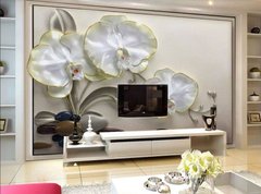 Фотообои 3d цветы белой орхидеи Артикул dec-2095