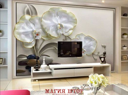 Фотообои 3d цветы белой орхидеи Артикул dec-2095