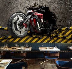 Фотообои Мотоцикл в стене Артикул dec_5114