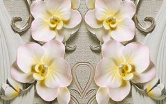 3D Фотообои Барельеф: узор из орхидей Артикул dec_3069