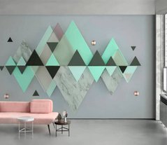 3D Фотообои Зеленые треугольники Артикул dec_9859