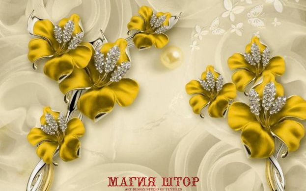 3D Фотообои Желтые лилии Артикул 34995_2
